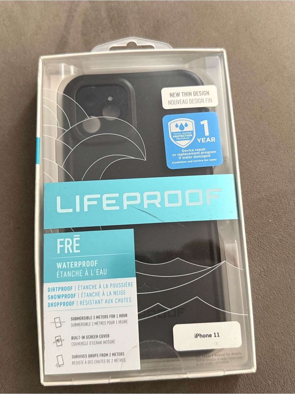 LifeProof FRĒ Waterproof Case for iPhone 11 - Black Phone Case Cover Dirt Proof